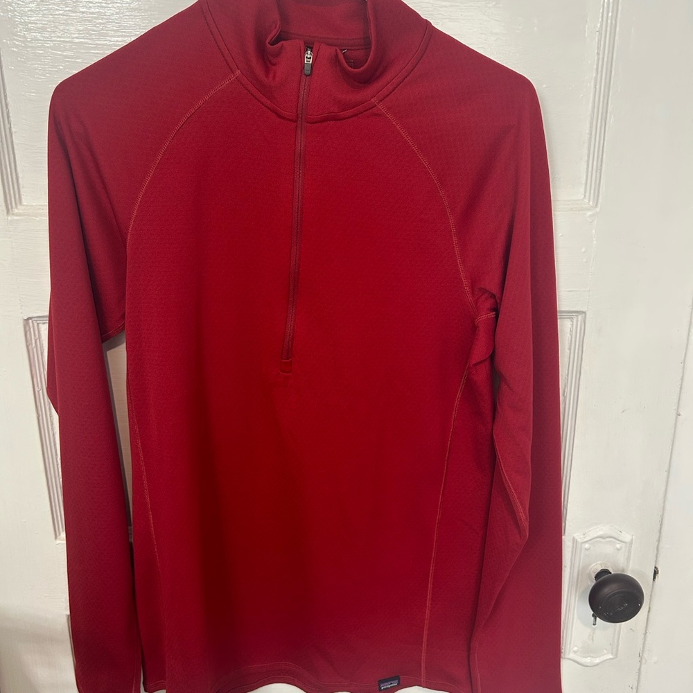 Patagonia Red Long Sleeve Tee Performance Shirt